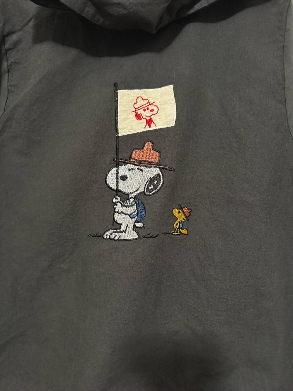Unbranded Adults Charcoal Oullover Hoodie Snoopy Short Sleeve No Size
